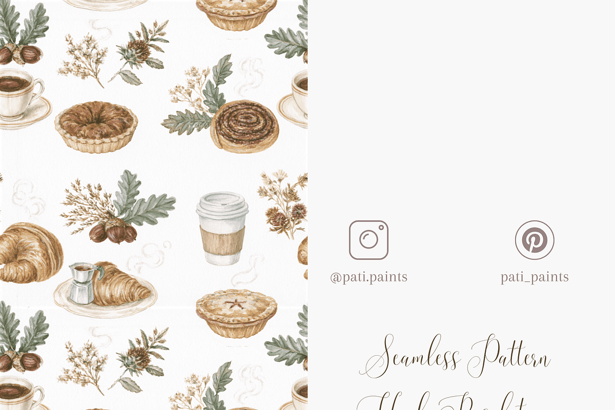 Cozy Autumn Café Seamless Pattern, a Pattern Graphic by Pati Charm Studio (Photo 5 of 6)