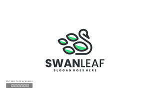 Swan Leaf Simple Mascot Logo, a Branding & Logo Template by ivan_artnivora