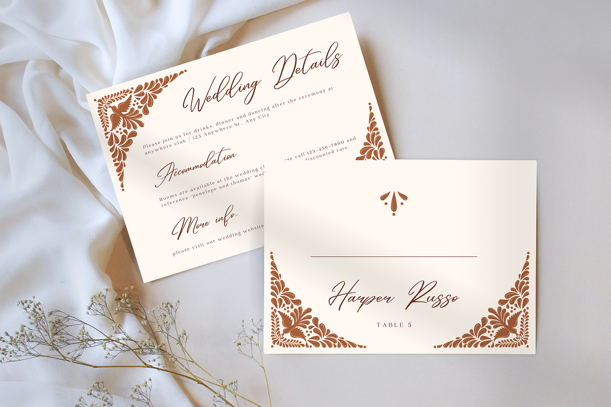 Boho Chic Talavera Wedding Invites, a Templates & Theme by Akbaly (Photo 7 of 10)