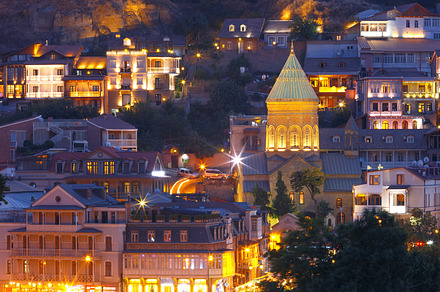 Old Town at night, Tbilisi, Georgia., an Architecture Photo by kavalenkava