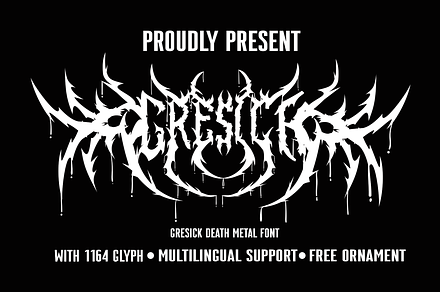 Gresick Death metal, a Blackletter Font by Hello Good Studio