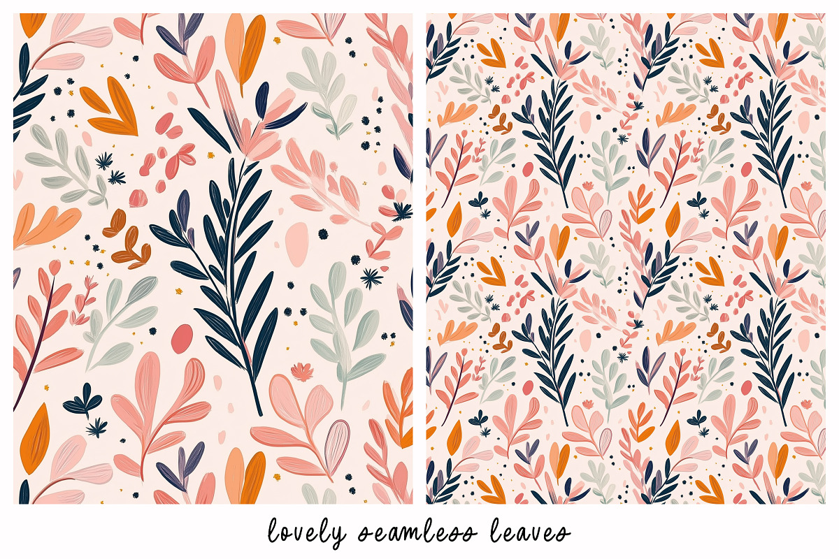 12 Seamless Elegant Leaf Patterns, a Pattern Graphic by DesignRocket (Photo 3 of 13)
