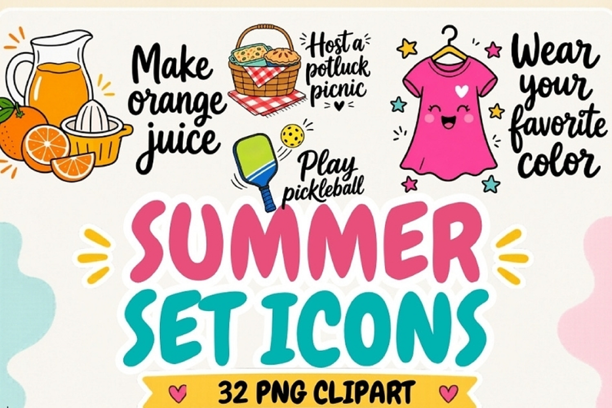 Summer Stickers Icons Clipart PNG, a Solid Icon by Tanya Kart (Photo 1 of 8)