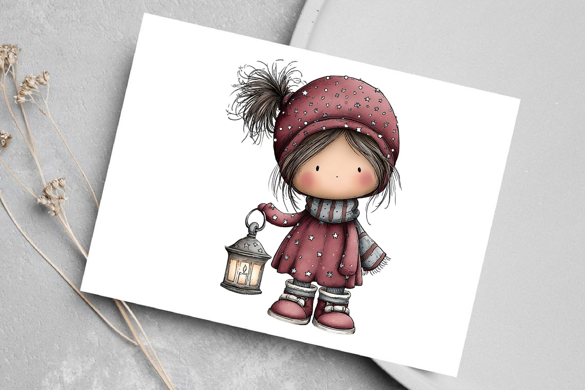 Whimsical Christmas Doll Clipart, an Illustration by Canvas Craft (Photo 6 of 7)