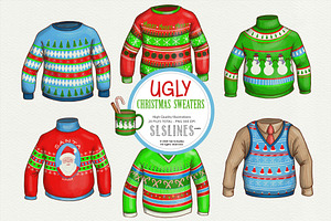 Ugly Christmas Sweater Clipart PNG