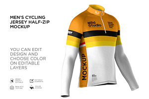 Men's Cycling Jersey Mockup