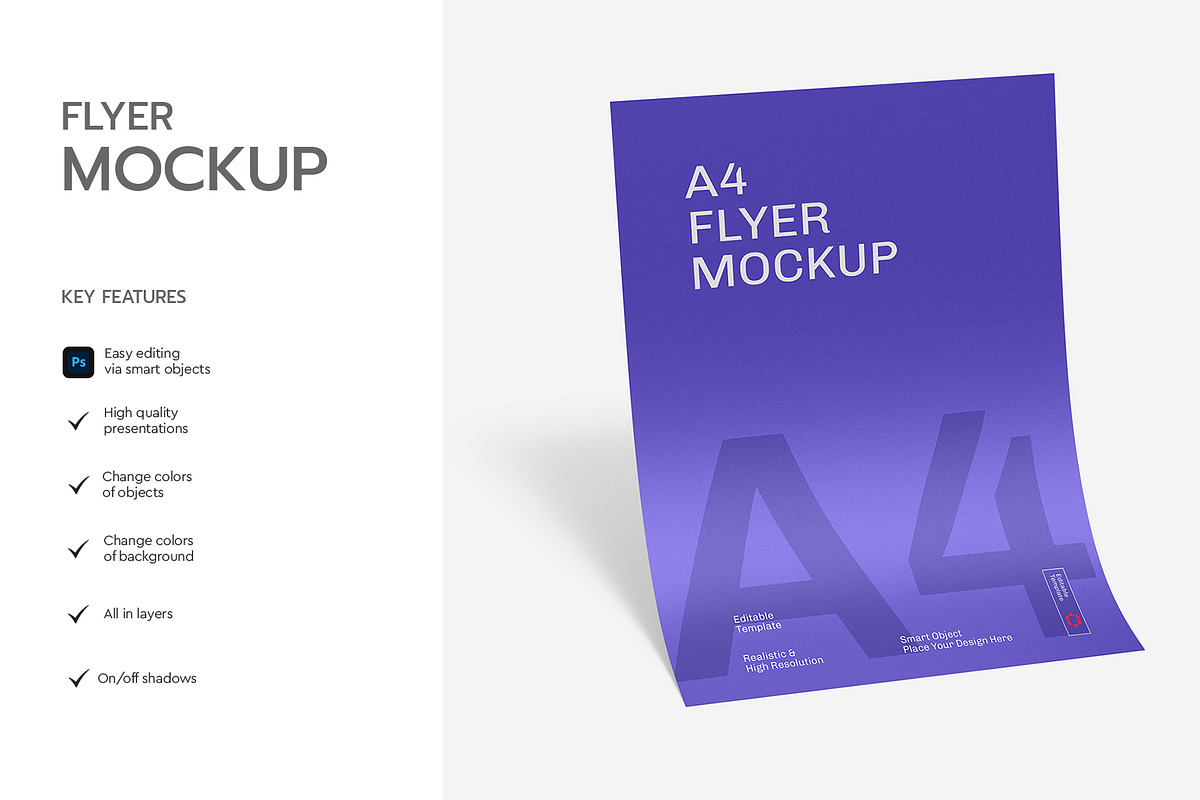Floating A4 Flyer Mockup PSD, a Books & Magazine Mockup by graphypix (Photo 2 of 4)