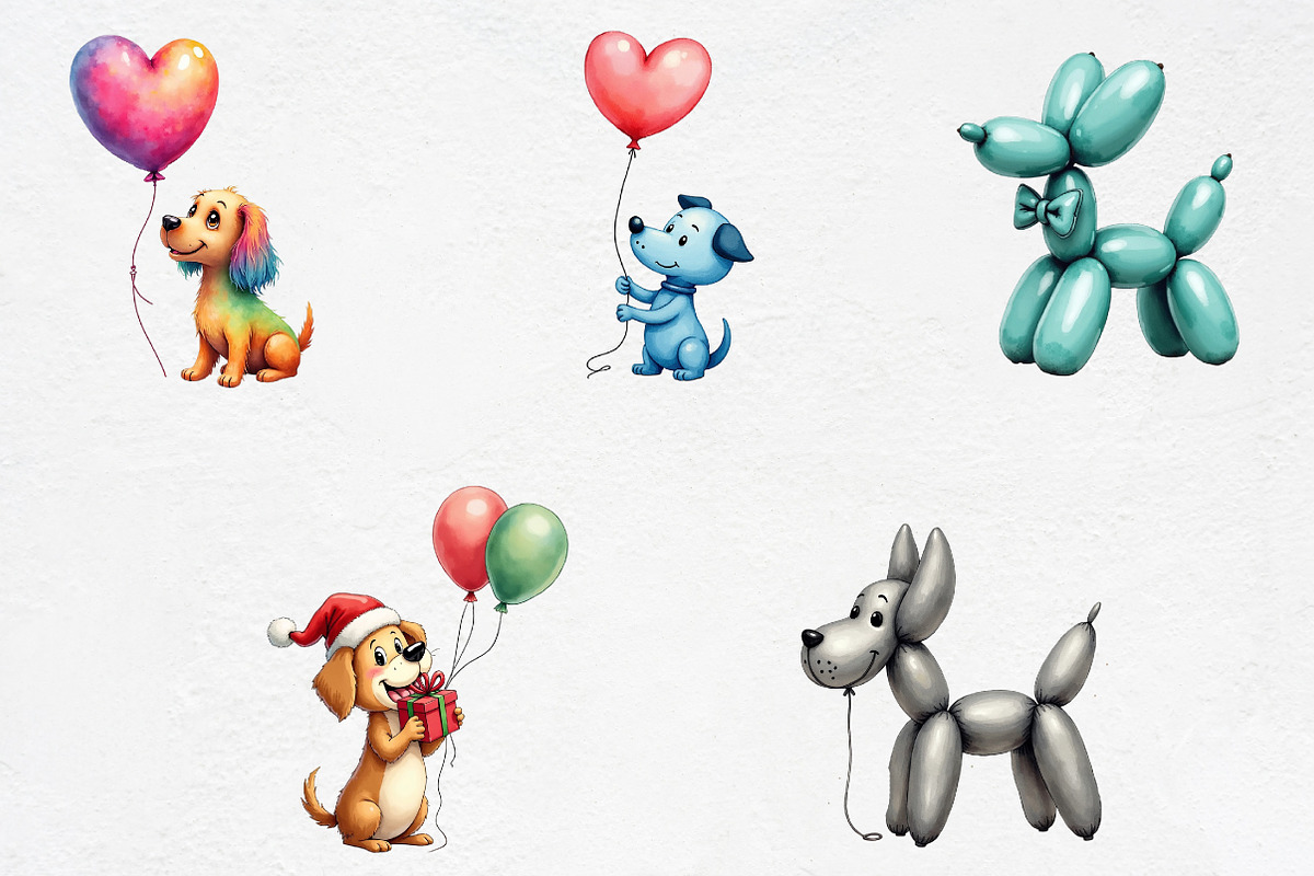 Balloon Dog Sublimation Clipart, an Illustration by CrexoraLab (Photo 3 of 5)
