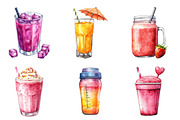 Smoothie Watercolor Clipart, an Illustration by SinaCreation (Thumbnail 2 of 5)