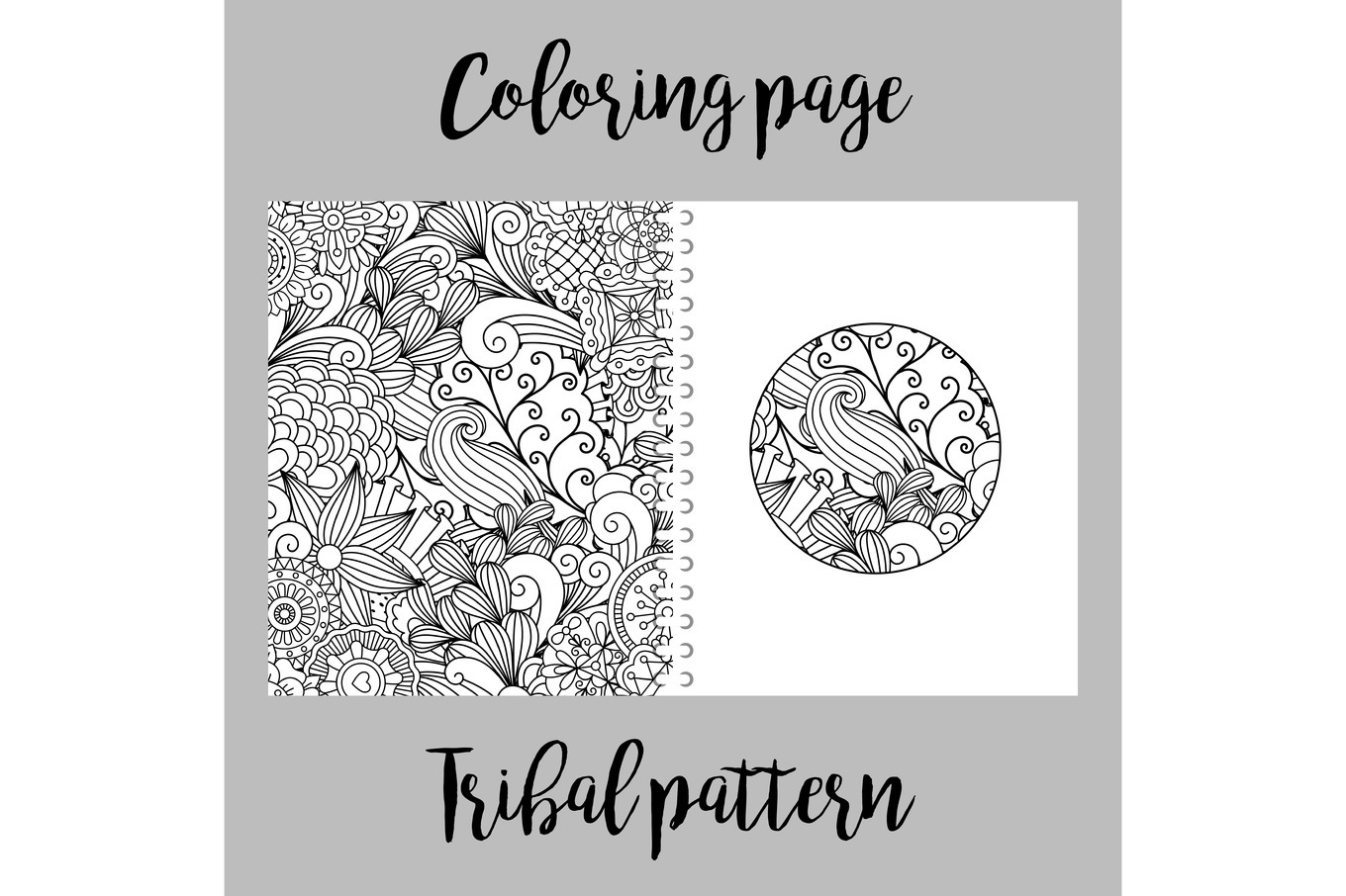 Coloring Page With Tribal Pattern by StockSmartStart  Creative Market