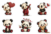 Quirky Valentines Panda Clipart, an Illustration by Dream Creation (Thumbnail 3 of 7)