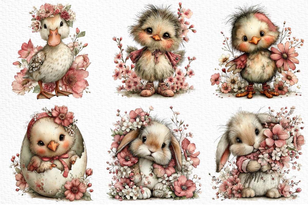 Spring Watercolor Animals Clipart, an Illustration by Craft Nest (Photo 3 of 11)