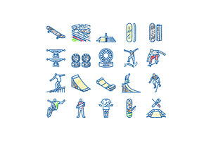 skateboard skate skater icons hand, an Object Illustration by pikepicture
