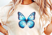 Watercolor Blue Butterfly Clipart, an Illustration by DreamCafeArt (Thumbnail 4 of 6)