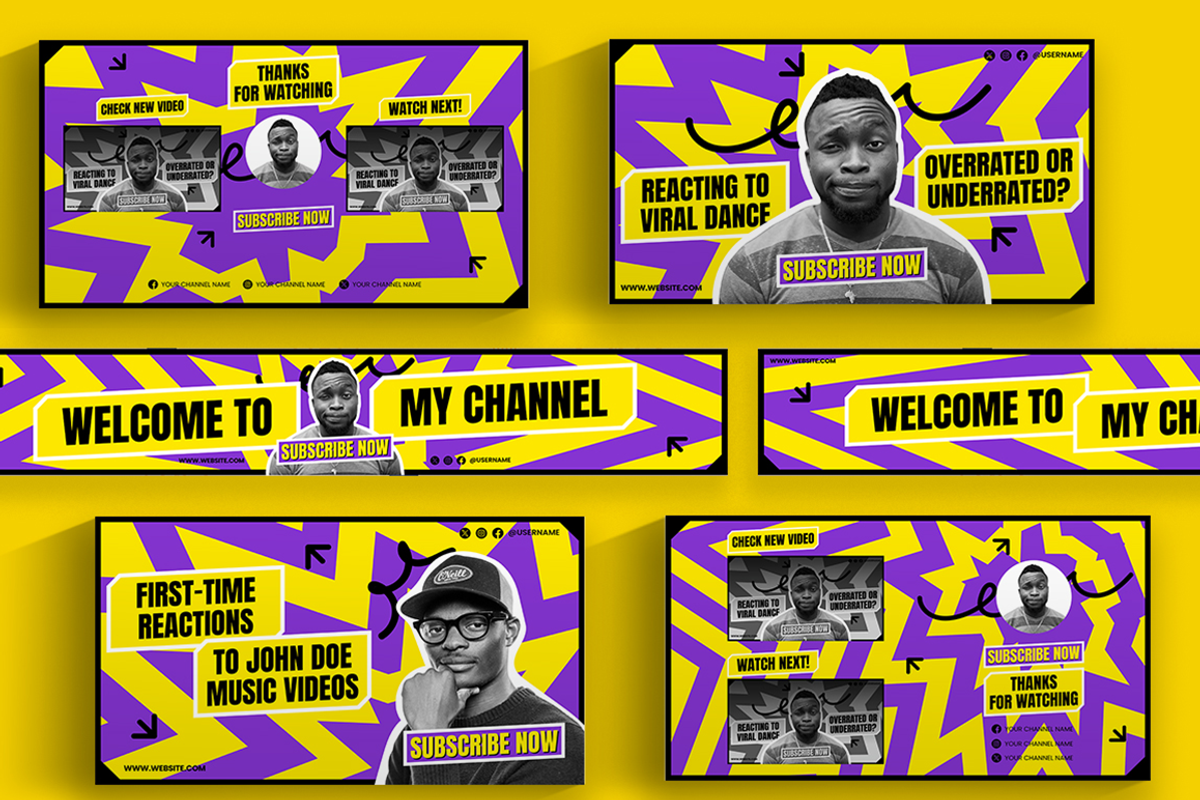 Reaction Video Youtube & Canva, a Social Media Template by Attype (Photo 5 of 5)