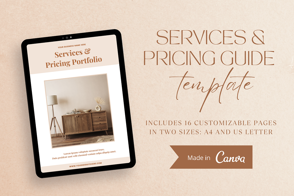 Services & Pricing Guide Canva, a Templates & Theme by The Chaos Project (Photo 1 of 9)