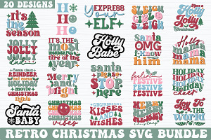 Retro Christmas SVG Bundle