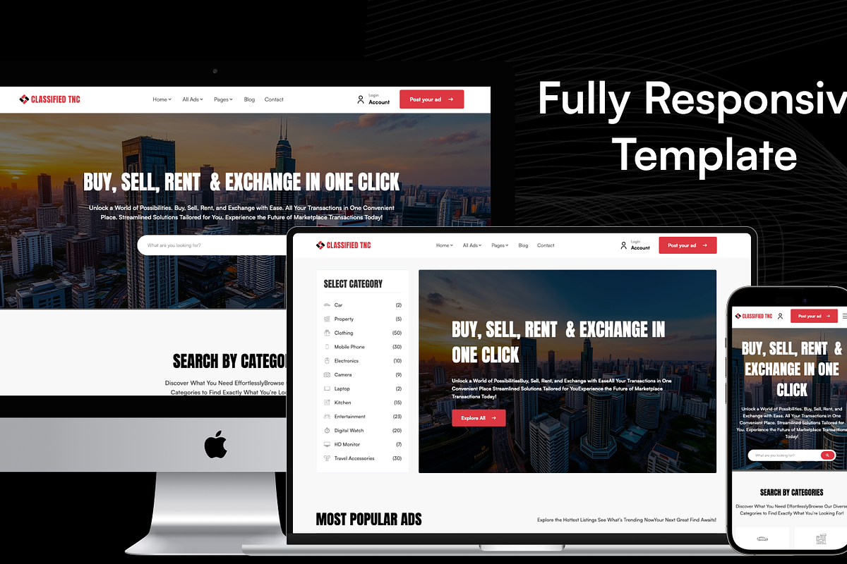 CLASSIFIED, Top Marketplace Template preview 2