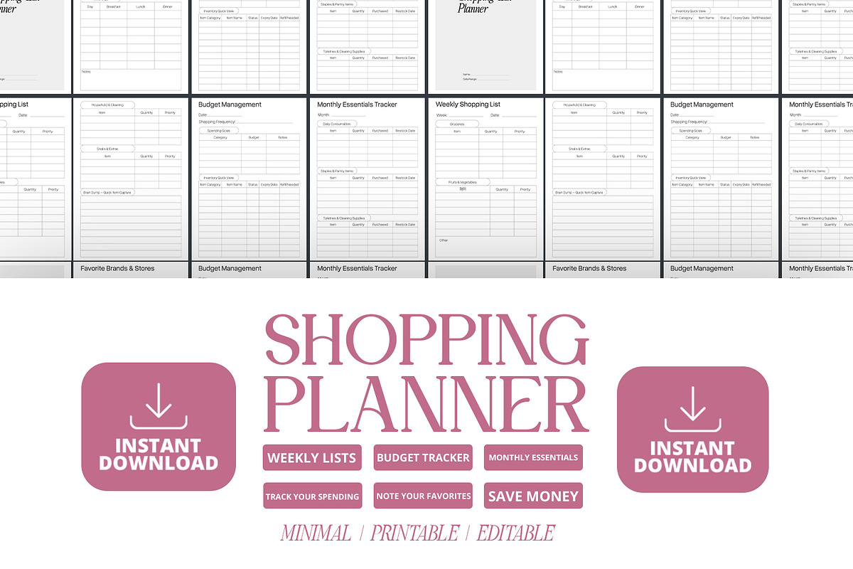 Shopping Planner Lists