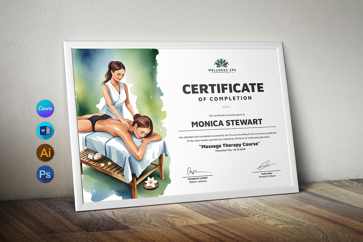 Massage Therapy Certificate, a Stationery Template by DesignDevisers (Photo 1 of 10)