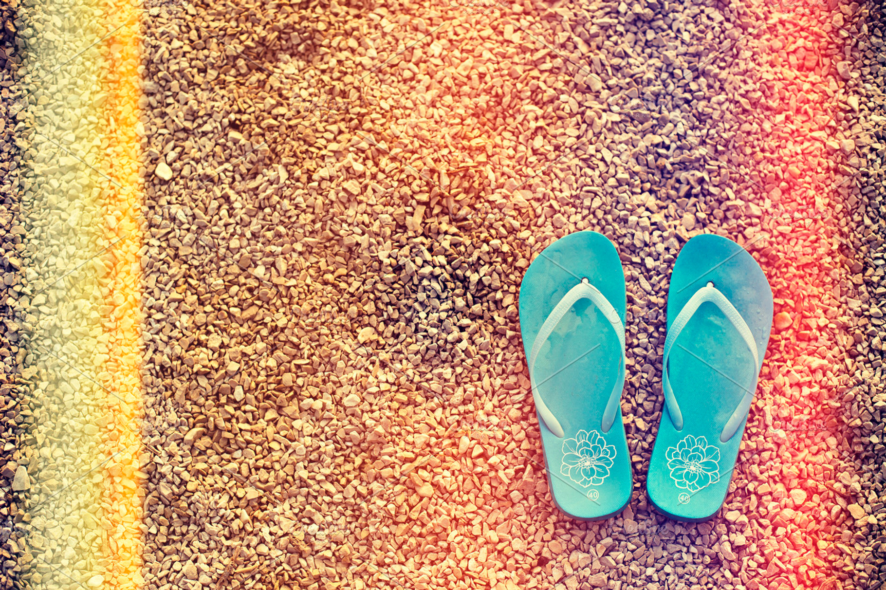 Vintage Summer Flip Flops, a Holiday Photo by Punto Photo