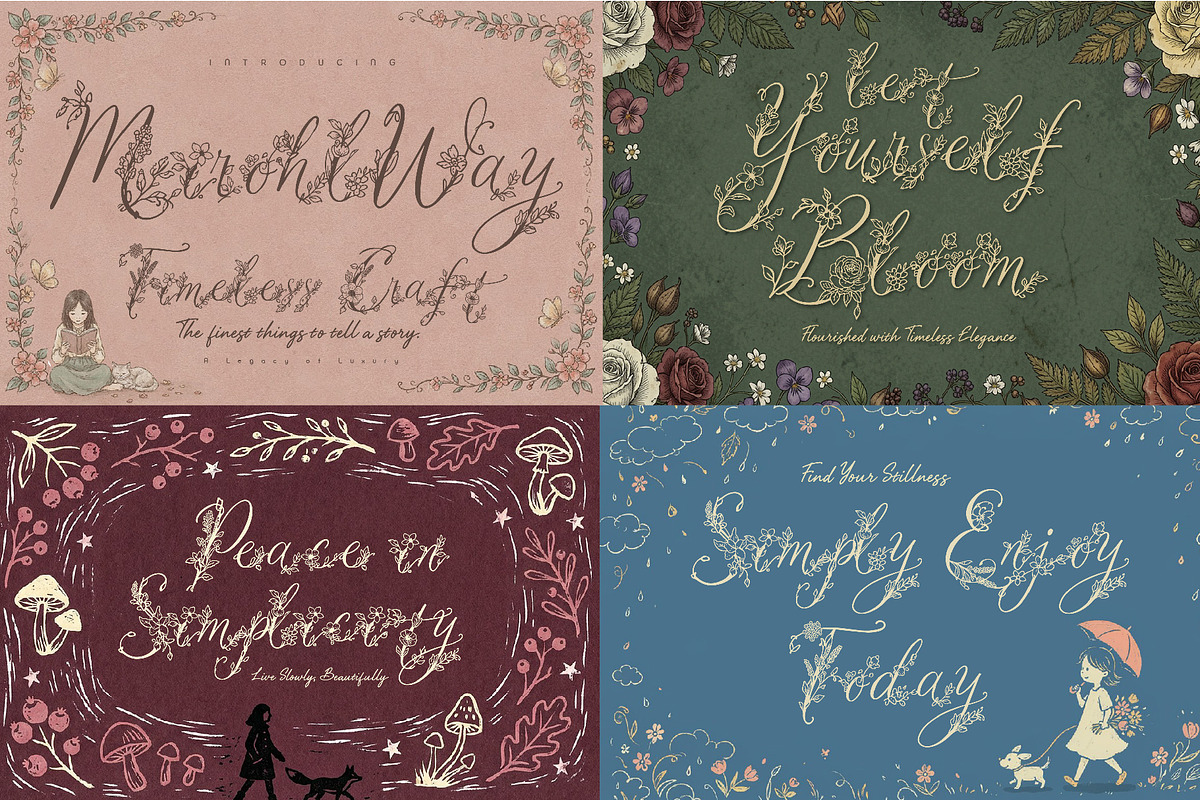 FLORAL DECORATIVE FONT COLLECTION, a Script Font by HypeWorksCo (Photo 5 of 18)