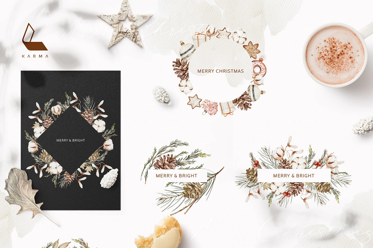 Christmas Watercolor Mega Bundle, a Decorative Illustration by Karma (Photo 12 of 28)