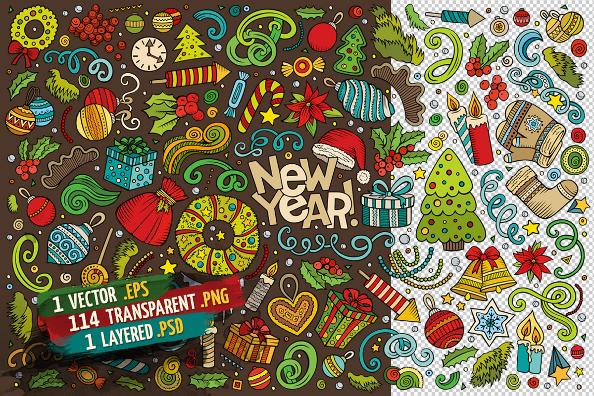 New Year Objects & Elements Set, an Object Graphic by BALABOLKA (Photo 2 of 4)