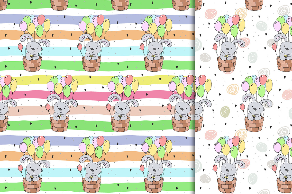 Cute rabbits patterns colection!, a Pattern Graphic by Irene_Boiko_ART (Photo 6 of 21)