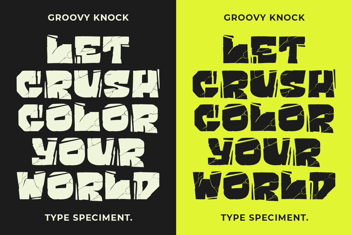 GF Knock - Cracked Display Font, a Handwritten Font by GroovyFontCo (Photo 3 of 7)