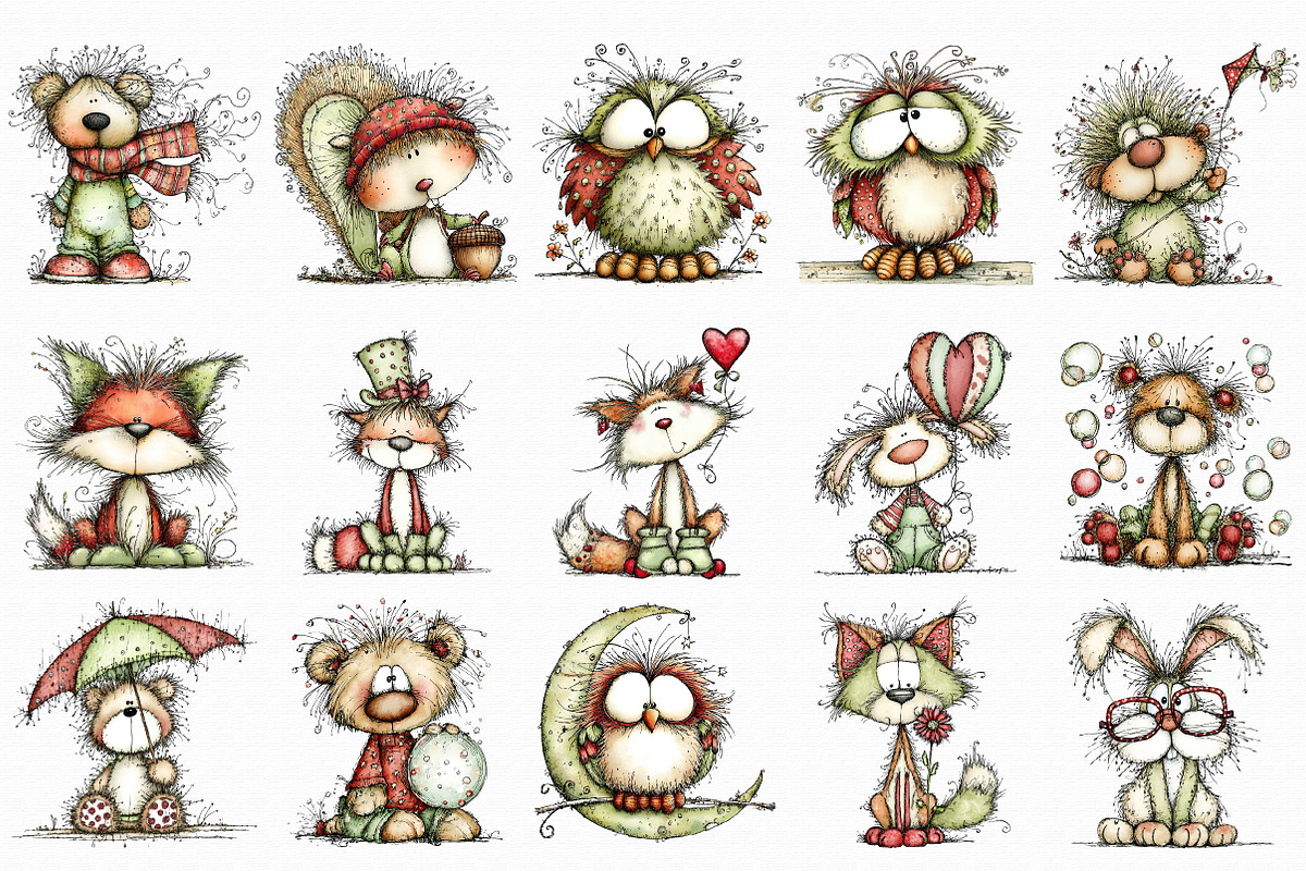 Whimsical Quirky Animal Clipart, an Illustration by Libby Wishes (Photo 2 of 6)