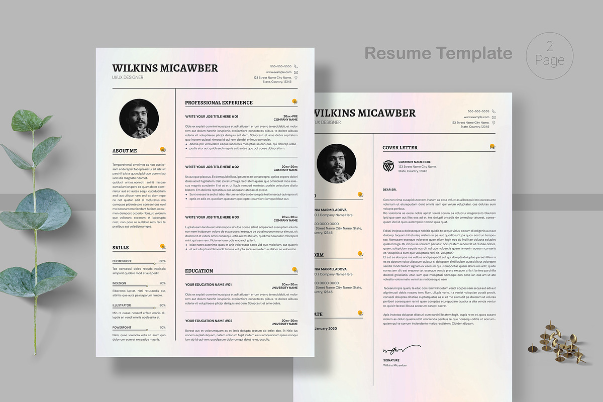Modern Resume CV Template Design, a Resume Template by PixelStudio (Photo 2 of 3)