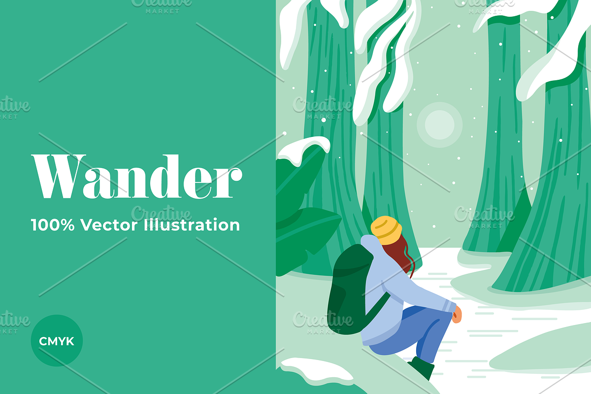 Wander & Adventure, a Person Illustration by @JennyPaintsWithPixels