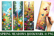 Spring Meadows Printable Bookmark, an Illustration by Watercolor design (Thumbnail 1 of 3)