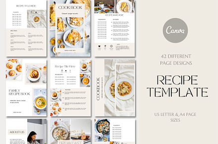 Recipe Book Template Canva 2, a Magazine Template by Deepa Template Studio