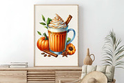 Watercolor Fall Coffee Clipart, an Illustration by Craft Nest (Thumbnail 7 of 9)