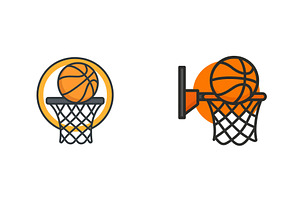 Iconic basketball elements featuring, a Sport Illustration by ZinetroN