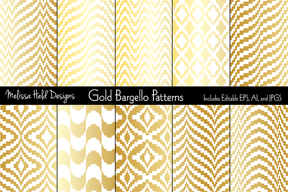 Gold Bargello Patterns preview 6