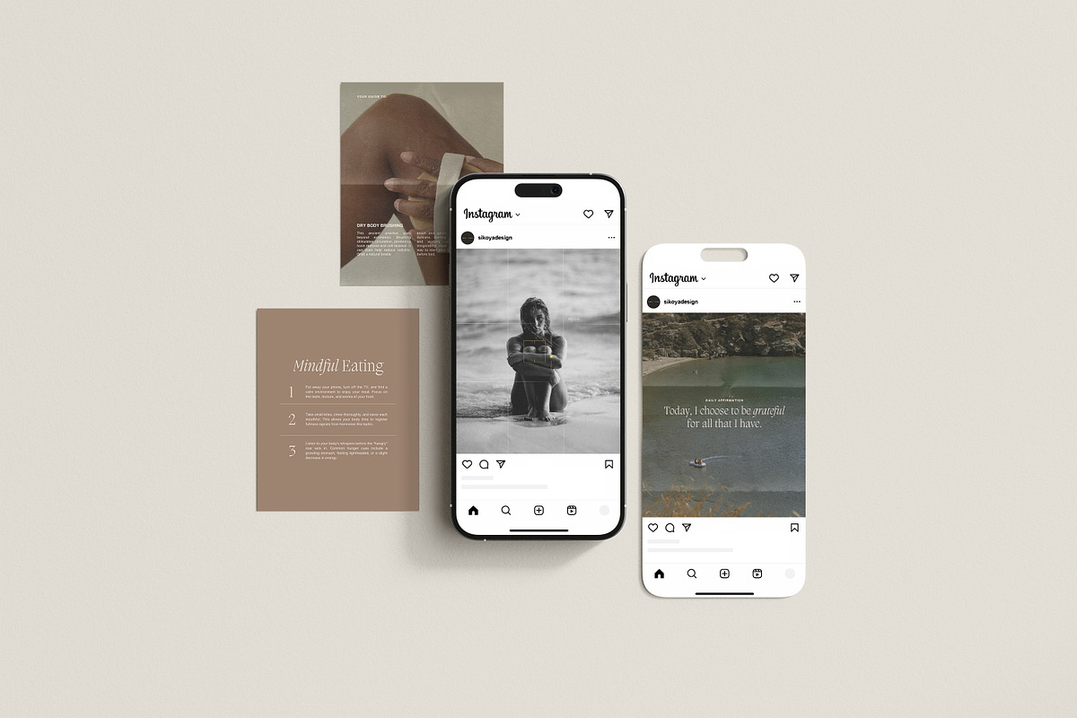 170 Wellness Canva Templates, a Social Media Template by Sikoya Design (Photo 5 of 10)