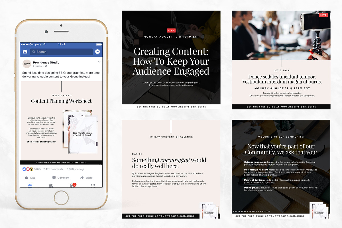 Infopreneur Minimal FB Group Pack, a Social Media Template by Providence Studio (Photo 4 of 7)