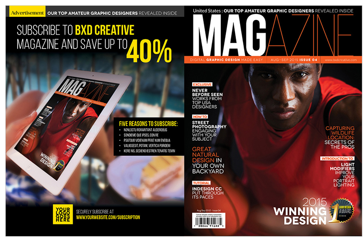 Magazine Template InDesign 05, a Magazine Template by Love Graphic Design (Photo 9 of 34)