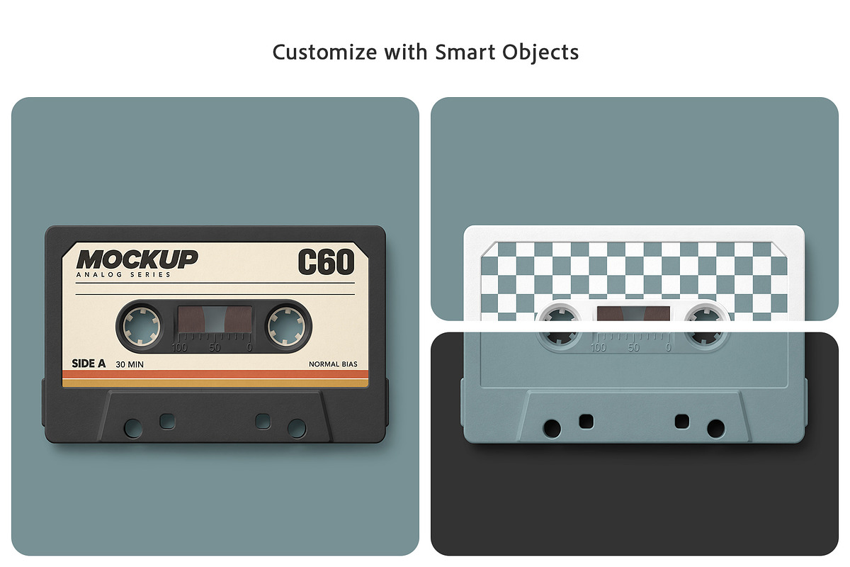 Vintage Cassette Tape Mockup Set, an Advertising Mockup by Country4k (Photo 3 of 4)