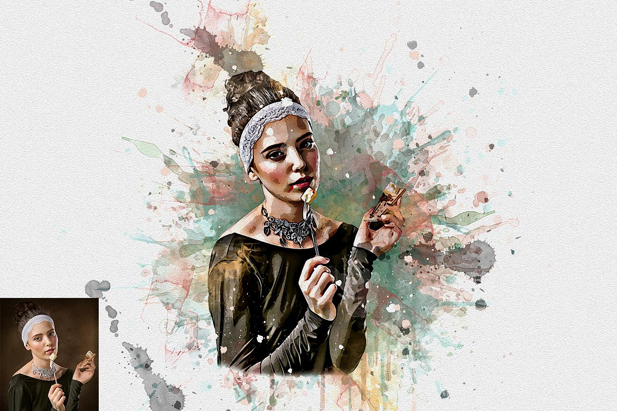 Art Watercolor Effect Ps Action, an Action Add-On by Studio Retouch (Photo 10 of 11)