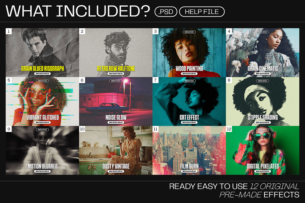 12 Photo Effect Templates, a Layer Style Add-On by iDoodle Studio (Photo 2 of 6)