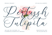 Pertysh Tulipita Stylish Calligraphy, a Script Font by stylishtype.co (Thumbnail 1 of 20)