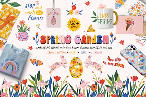 Spring Garden Pattern & Illustration, an Illustration by Essentially Nomadic