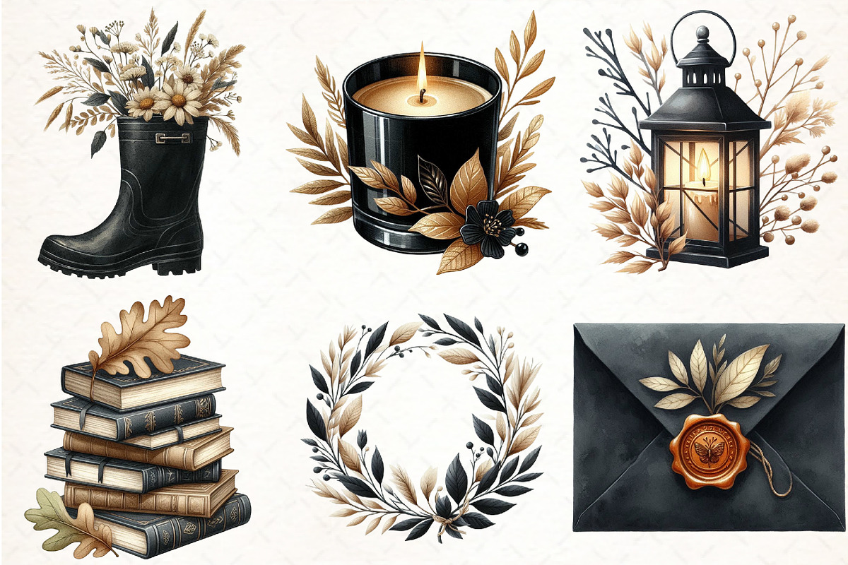 Beige & Black Autumn Clipart, an Illustration by Pixels.Craft (Photo 2 of 7)