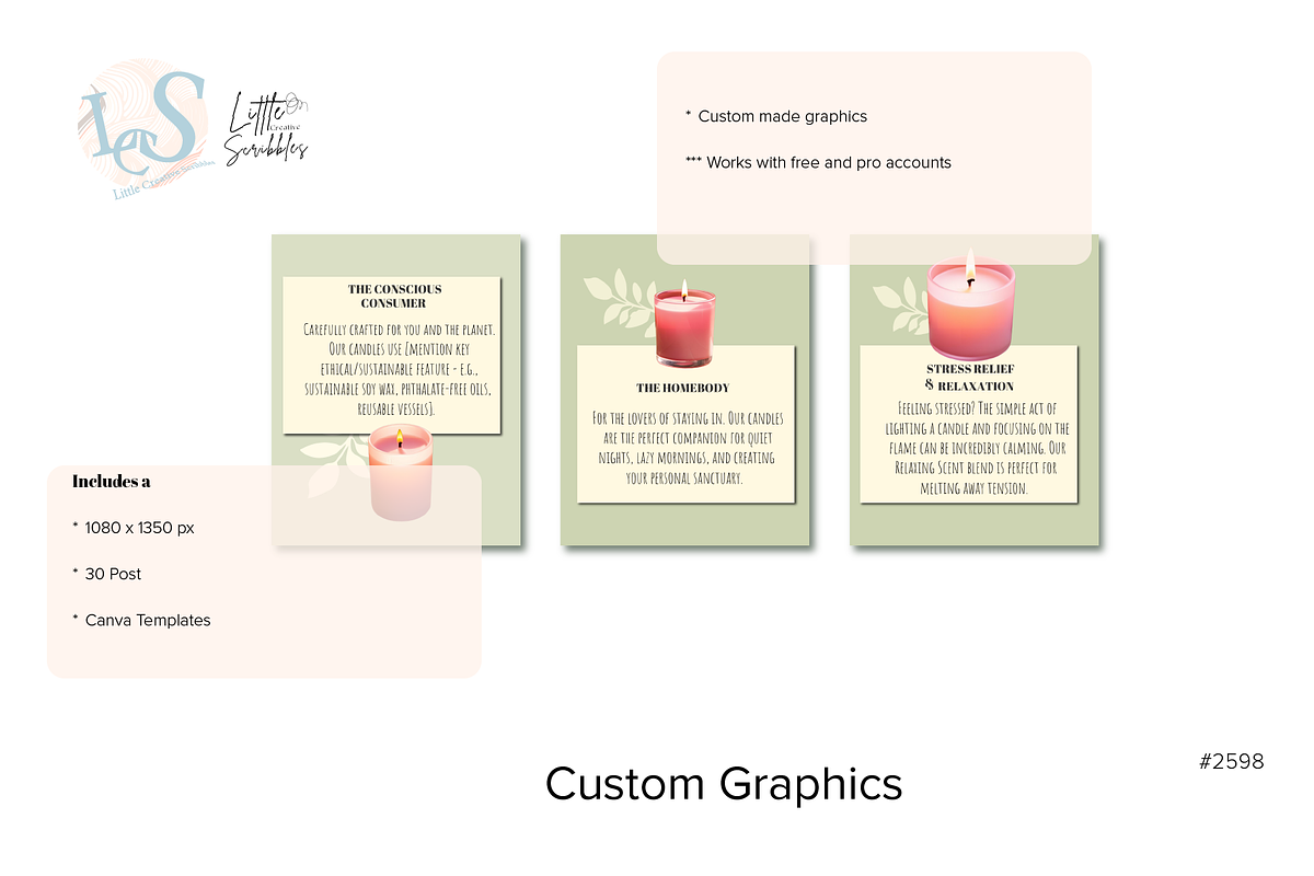 Candle Business Instagram Templates, a Social Media Template by Little Creative Scribbles (Photo 2 of 5)