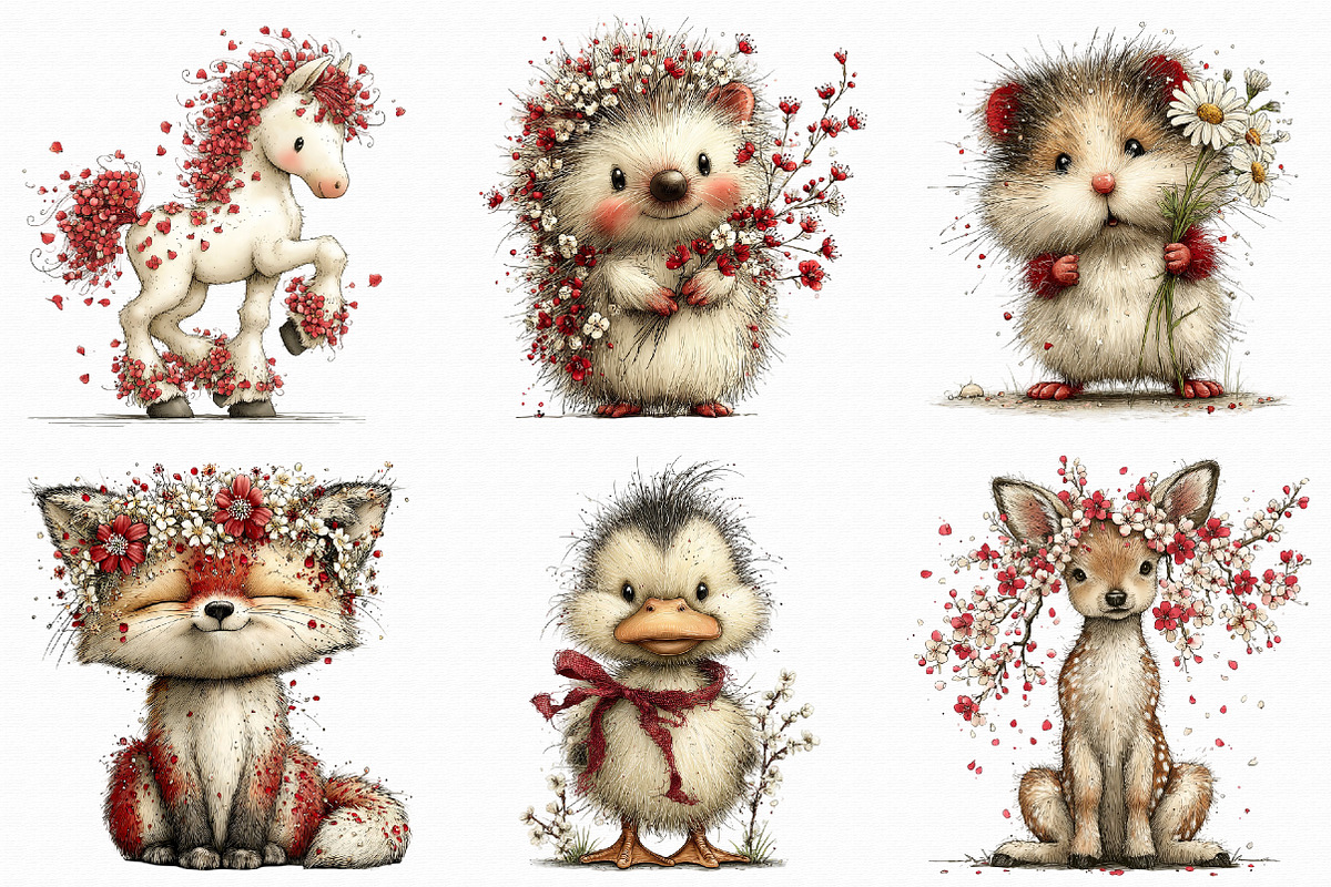 Whimsical Spring Animals Clipart, an Illustration by Libby Wishes (Photo 2 of 7)