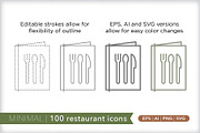 Minimal 100 restaurant icons, an Outline Icon by Picture Window (Thumbnail 10 of 10)
